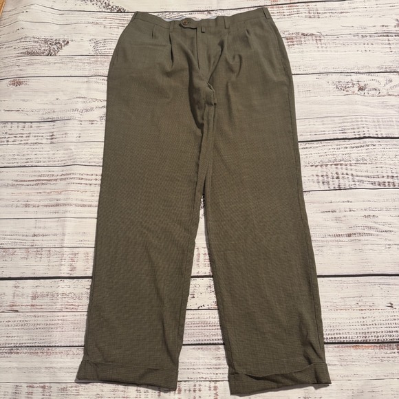 Tommy Hilfiger Other - VTG Tommy Hilfiger Dress Pants Brown Green‎ Cuffed Men's Size 36x34 (Fits 34x30)